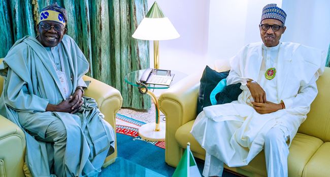 Tinubu visits Buhari at Presidential Villa