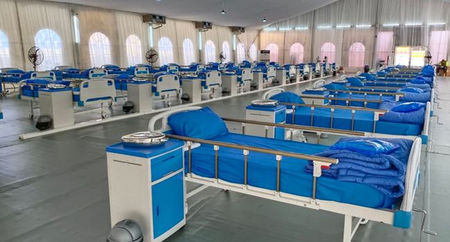 Lagos isolation centre with beds