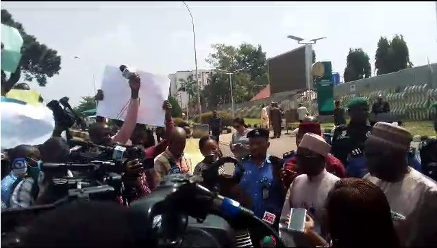 Imo LP guber candidate, supporters storm INEC headquarters, demand CTC of election